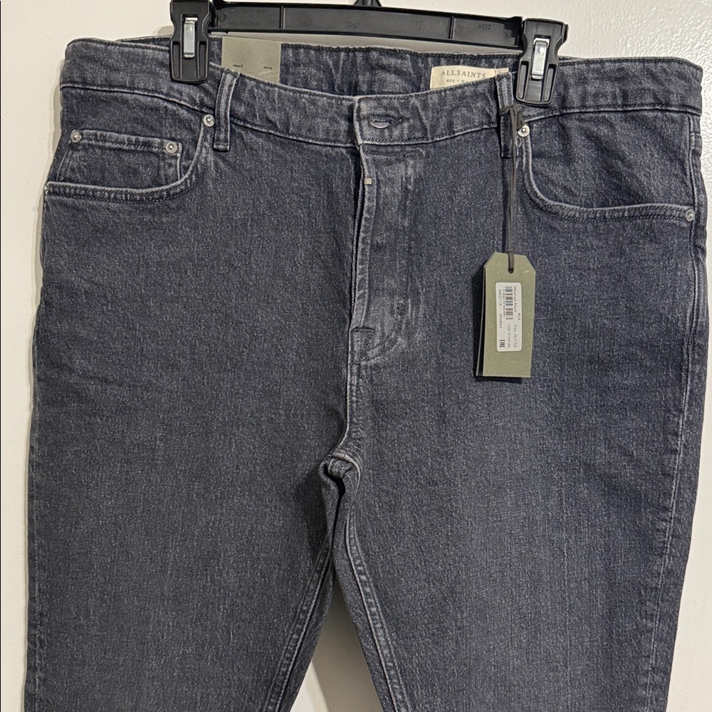 All Saints Men's Dark Gray Slim Jeans